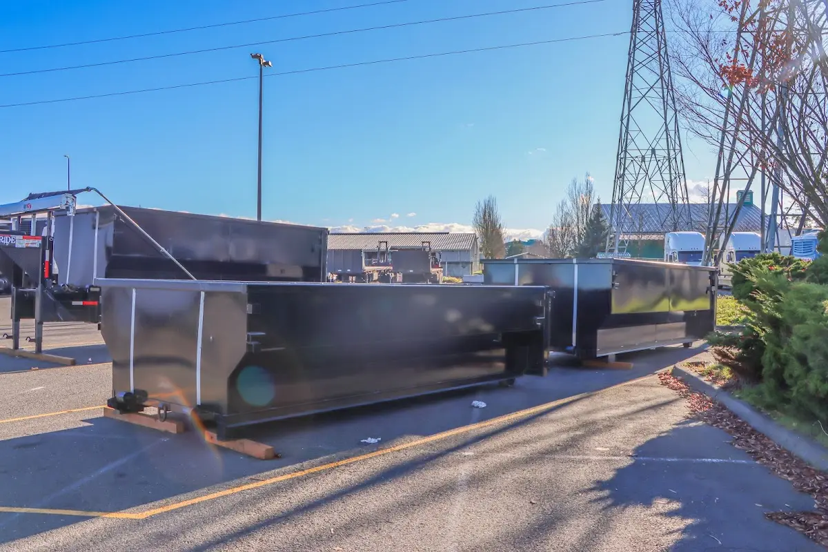 Roll-off dumpster ready for waste disposal at job site for Residential Dumpster Rental in Tuckahoe